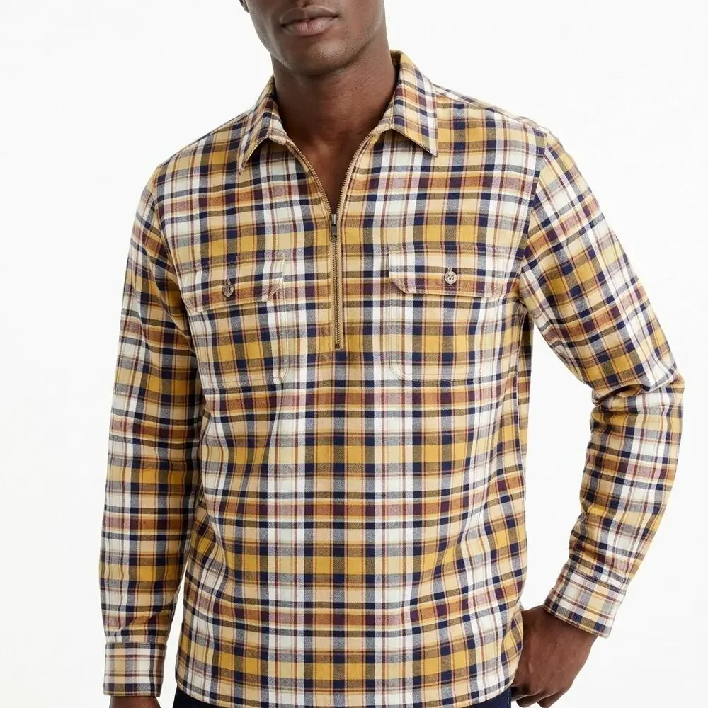 NWT J.Crew BN629 Down Multicolor Plaid Button-Down Shirt Men Size L